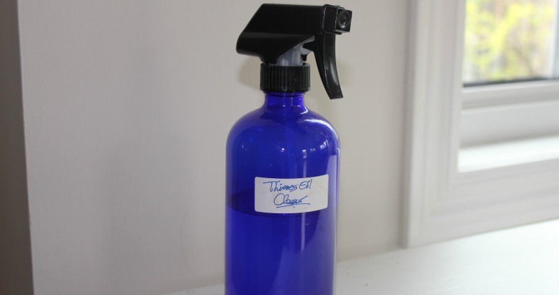 Blue Cobalt Glass Spray Bottle with Litter Cleaner